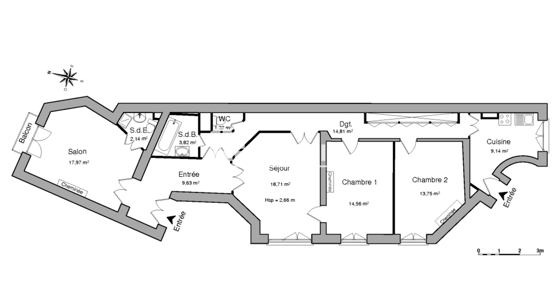 Appartement 4 pièces (105.76 m²) à louer - Paris 16ᵉ (75016)