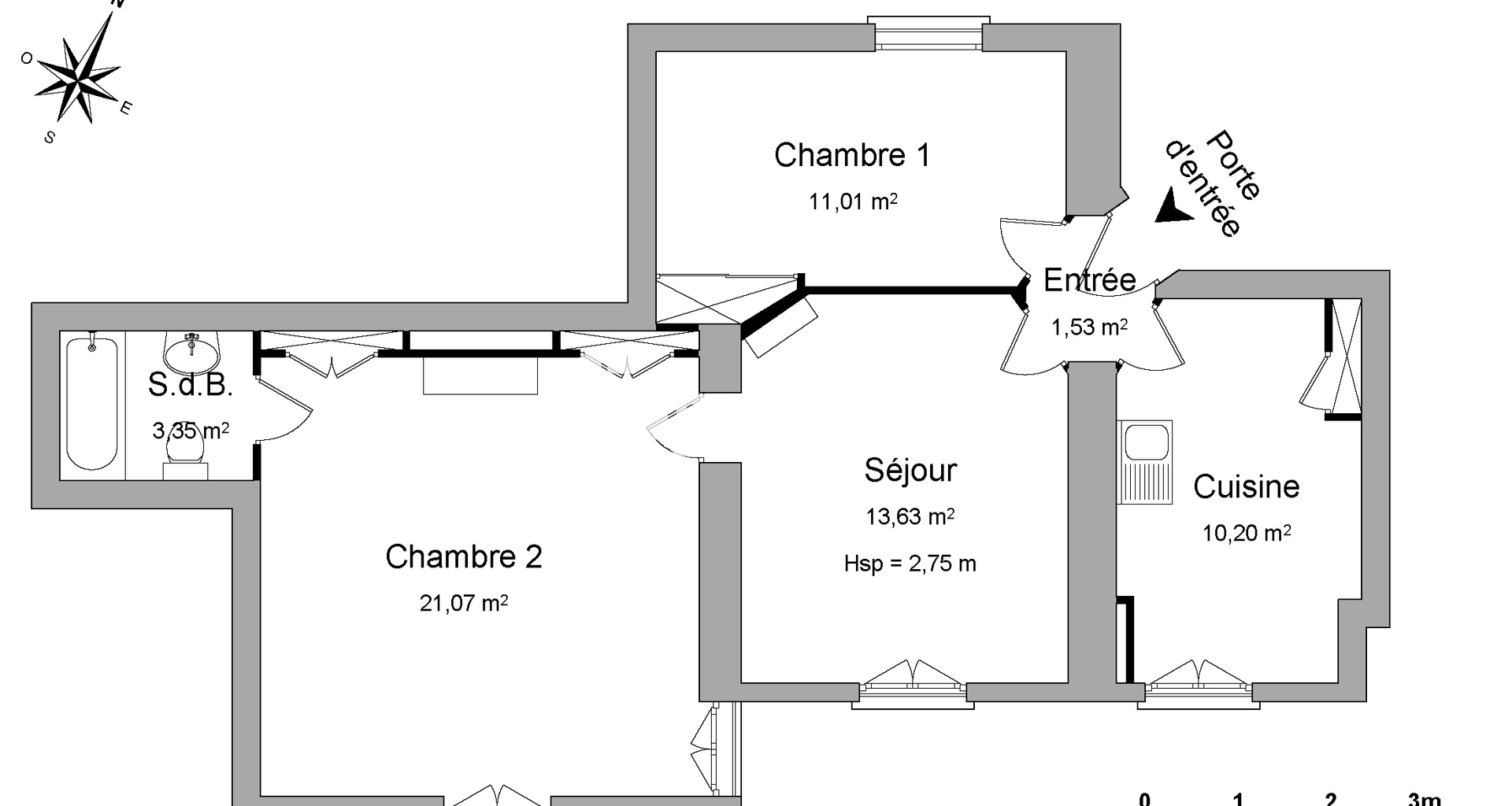 Appartement 3 pièces (60.79 m²) à louer - Saint-germain-en-laye (78100)