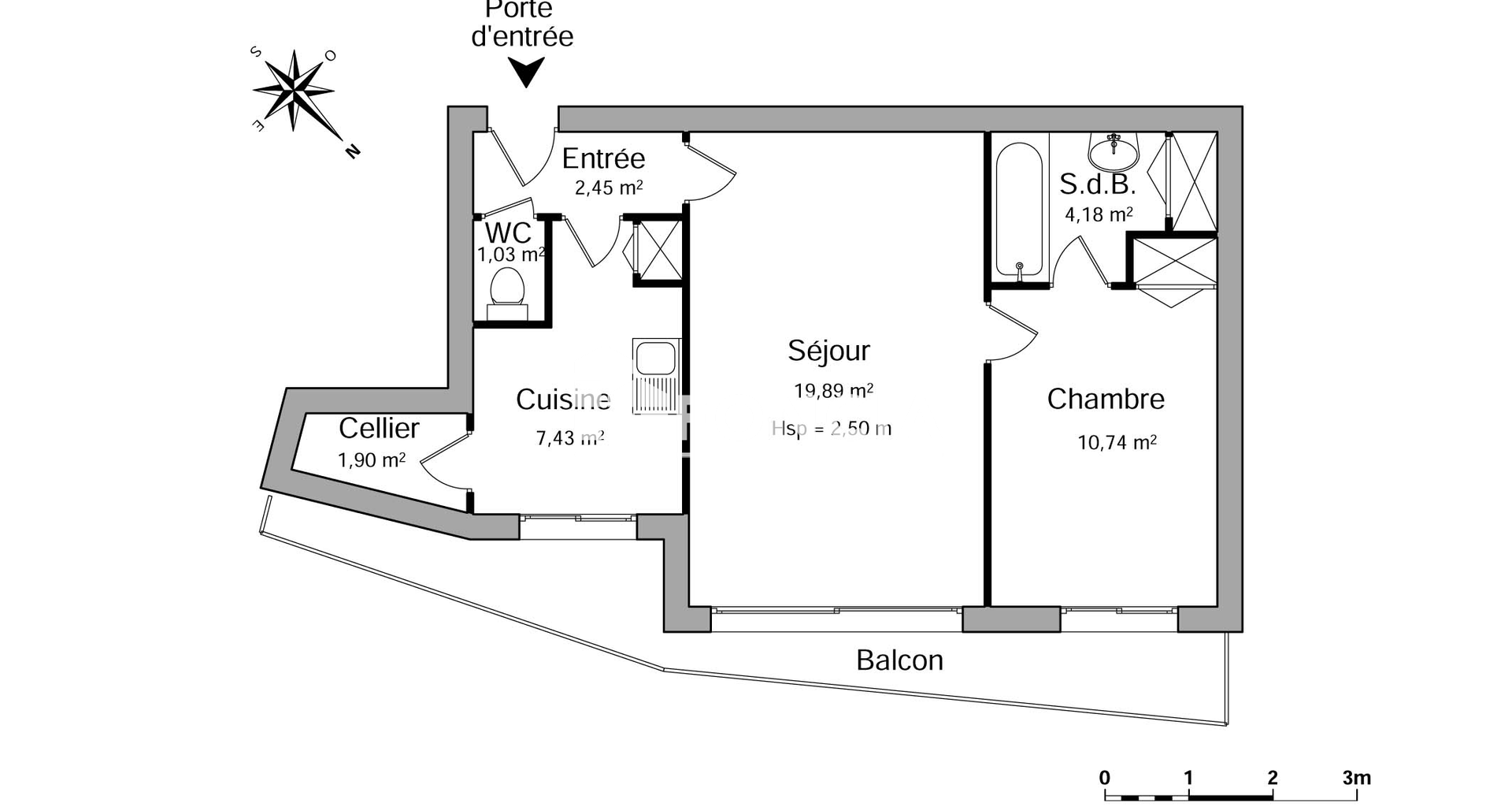 Appartement 2 pièces (47.62 m²) à louer - Saint-maurice (94410)
