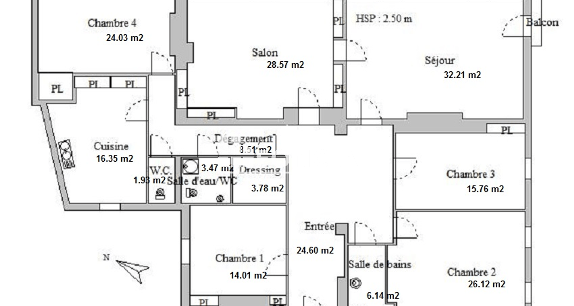 Appartement 6 pièces (214.56 m²) à louer - Lyon 1ᵉʳ (69001)