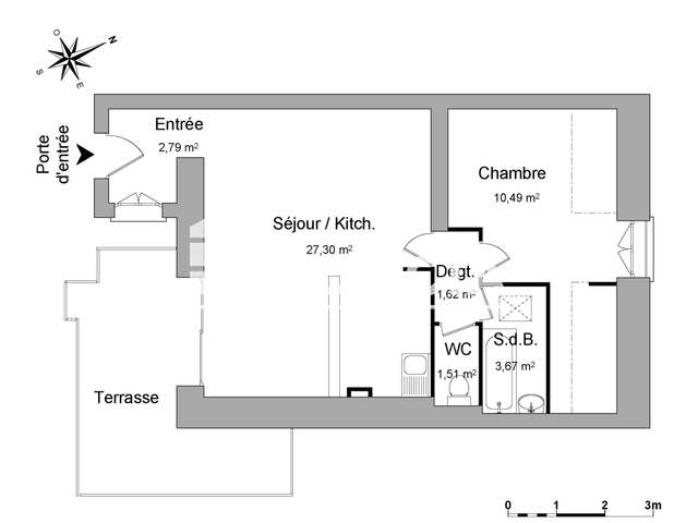 Appartement 2 pièces (47.38 m²) à louer - La Rochelle (17000)