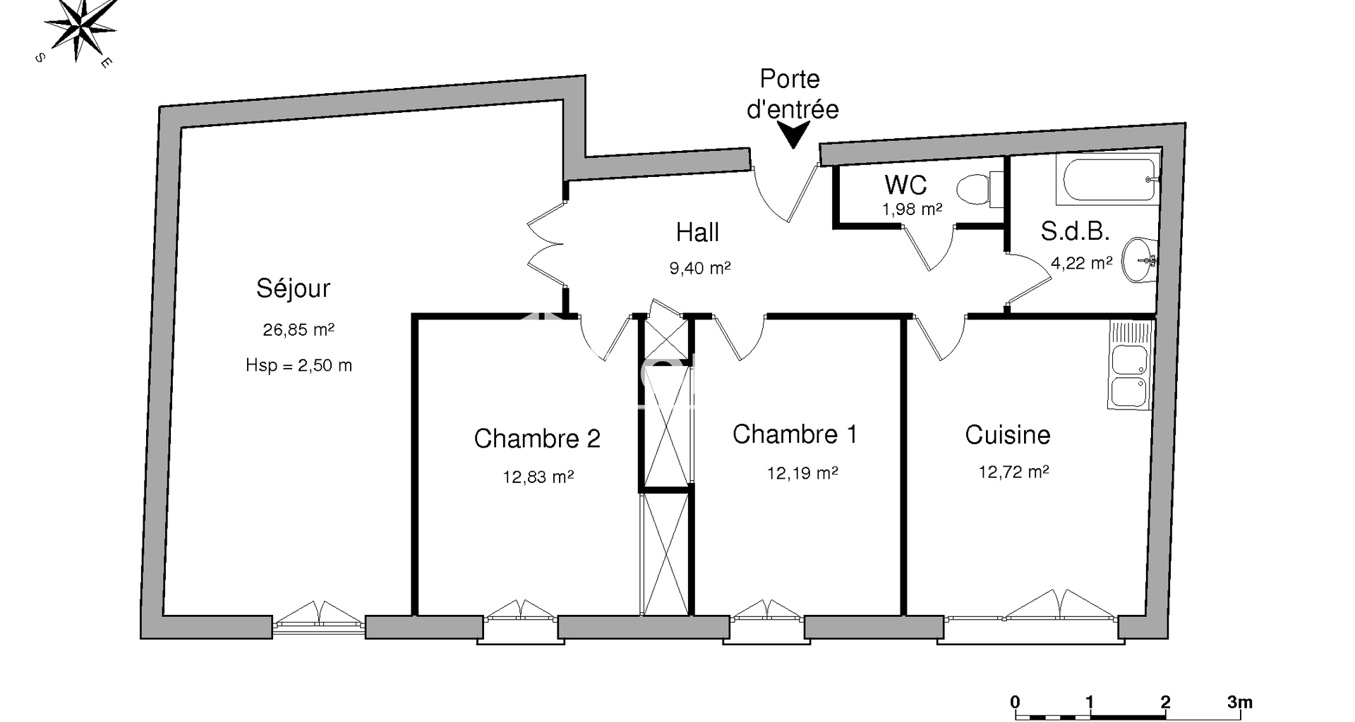 Appartement 3 pièces (80.19 m²) à louer - Beynost (01700)
