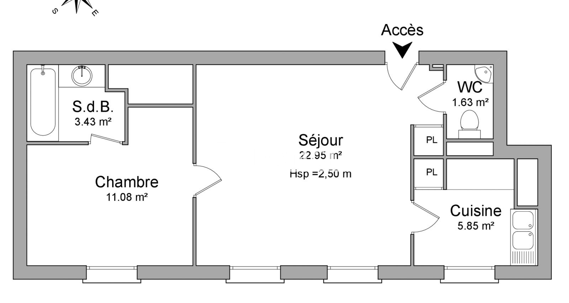 Appartement 2 pièces (44.94 m²) à louer - Le Vésinet (78110)