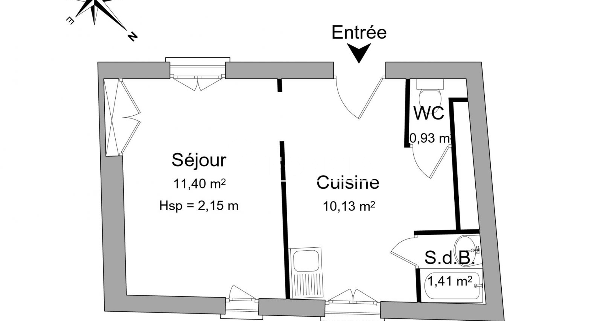 Studio (23.87 m²) à louer - Saint-germain-en-laye (78100)