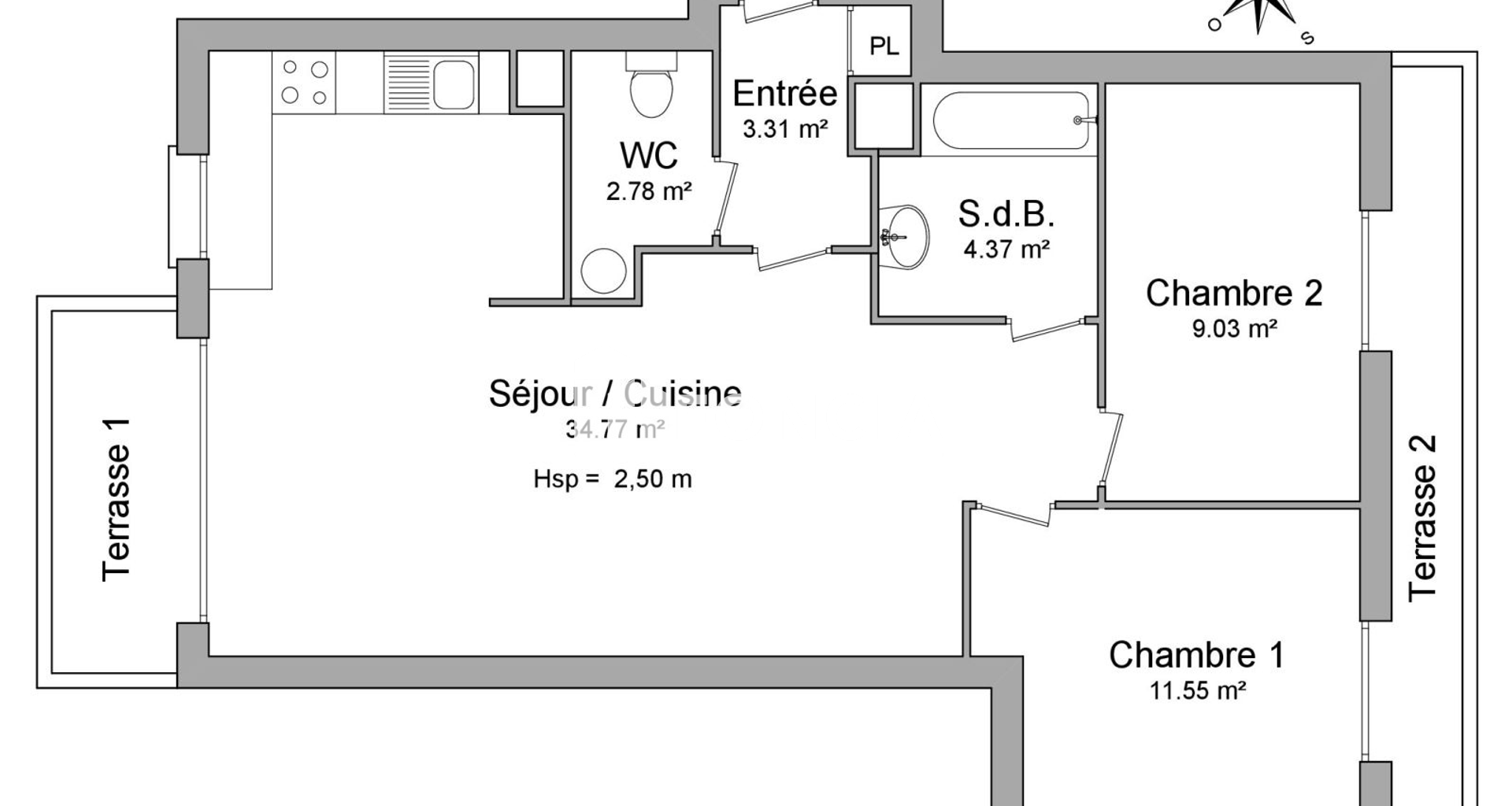 Appartement meublé 3 pièces (65.81 m²) à louer - Rosny-sous-bois (93110)