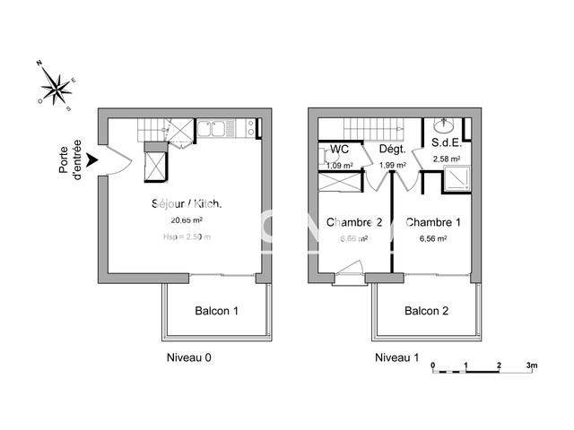 Appartement meublé 3 pièces (39.53 m²) à louer - La Rochelle (17000)