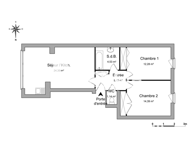 Appartement 3 pièces (61.77 m²) à louer - Saint-jean-de-maurienne (73300)