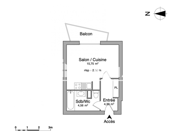Studio meublé (24.61 m²) à louer - La Rochelle (17000)