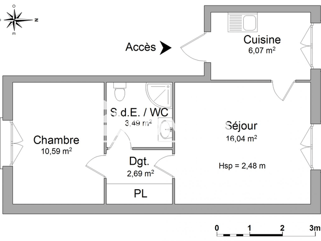 Appartement 2 pièces (38.88 m²) à louer - Limoges (87000)