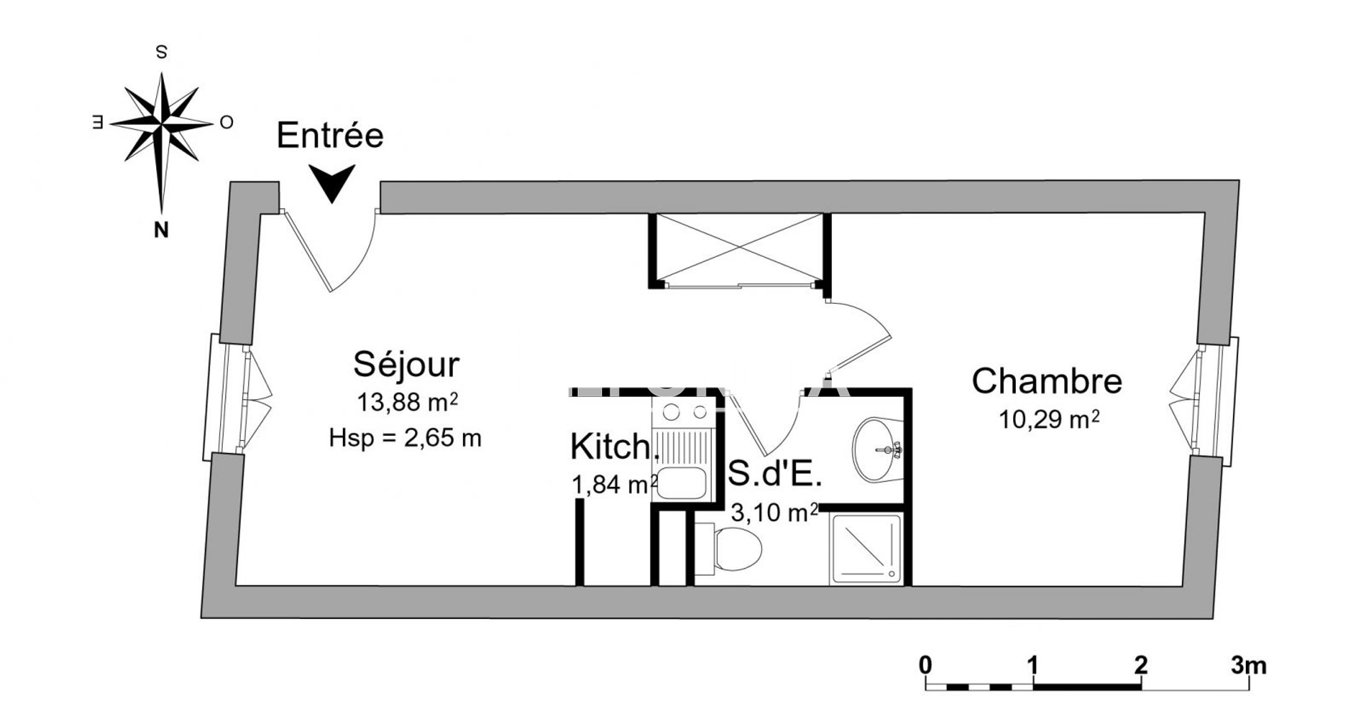 Appartement 2 pièces (29.11 m²) à louer - Limoges (87000)