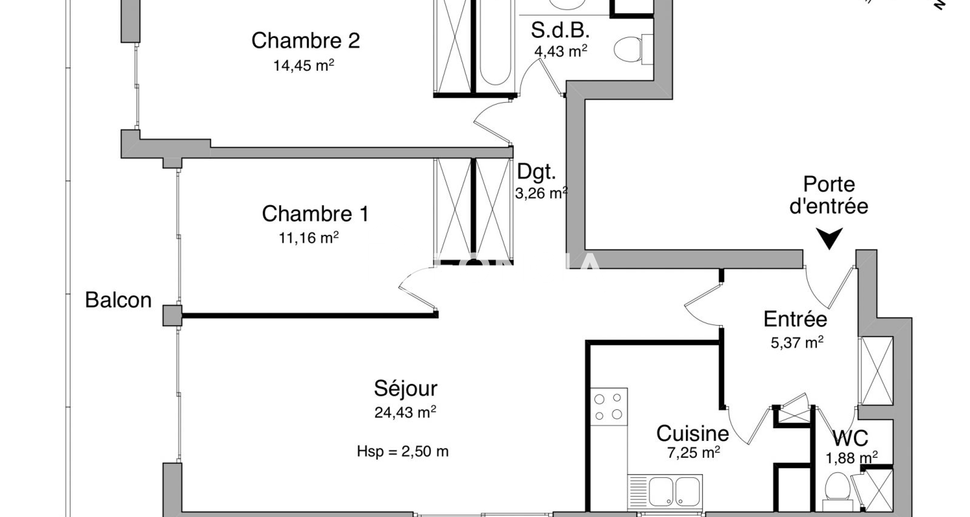 Appartement 3 pièces (72.23 m²) à louer - Neuilly-sur-seine (92200)