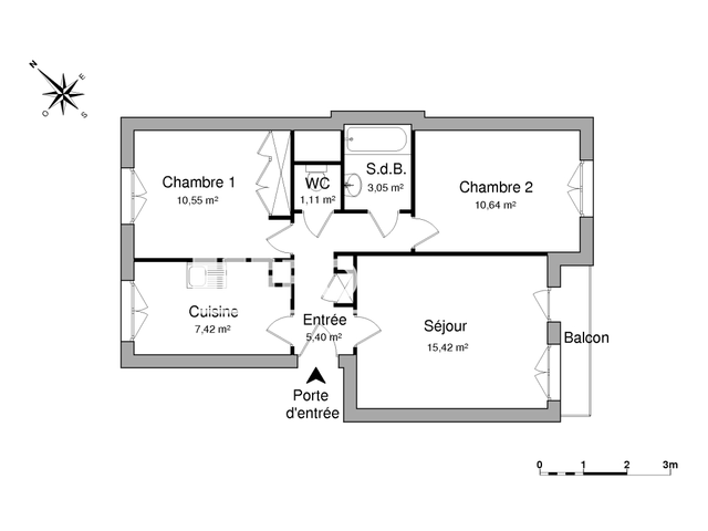 Appartement 3 pièces (53.59 m²) à louer - Limoges (87000)