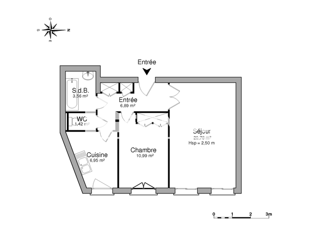 Appartement 2 pièces (50.59 m²) à louer - Limoges (87000)