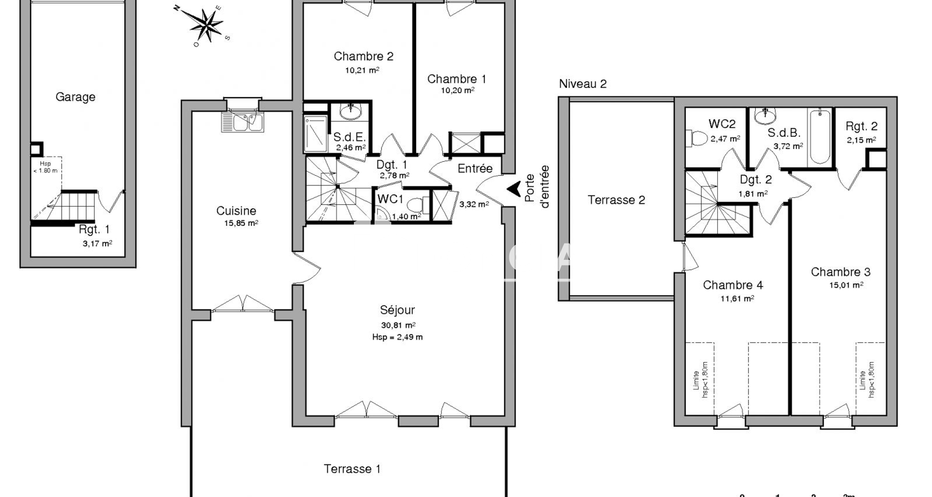 Appartement 5 pièces (116.97 m²) à louer - Fontaines-sur-saône (69270)