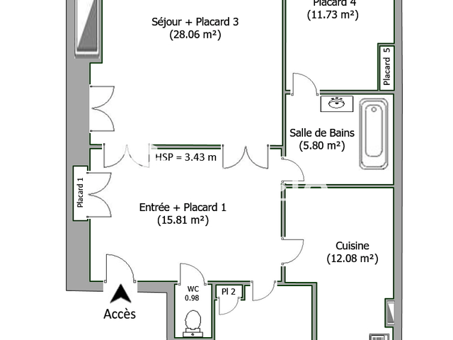 Appartement 3 pièces (84 m²) à louer - Lyon 6ᵉ (69006)
