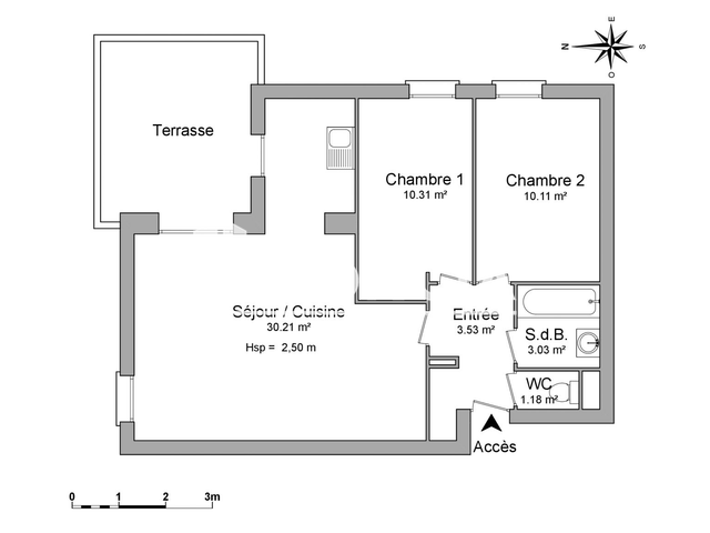 Appartement 3 pièces (58.37 m²) à louer - Limoges (87000)