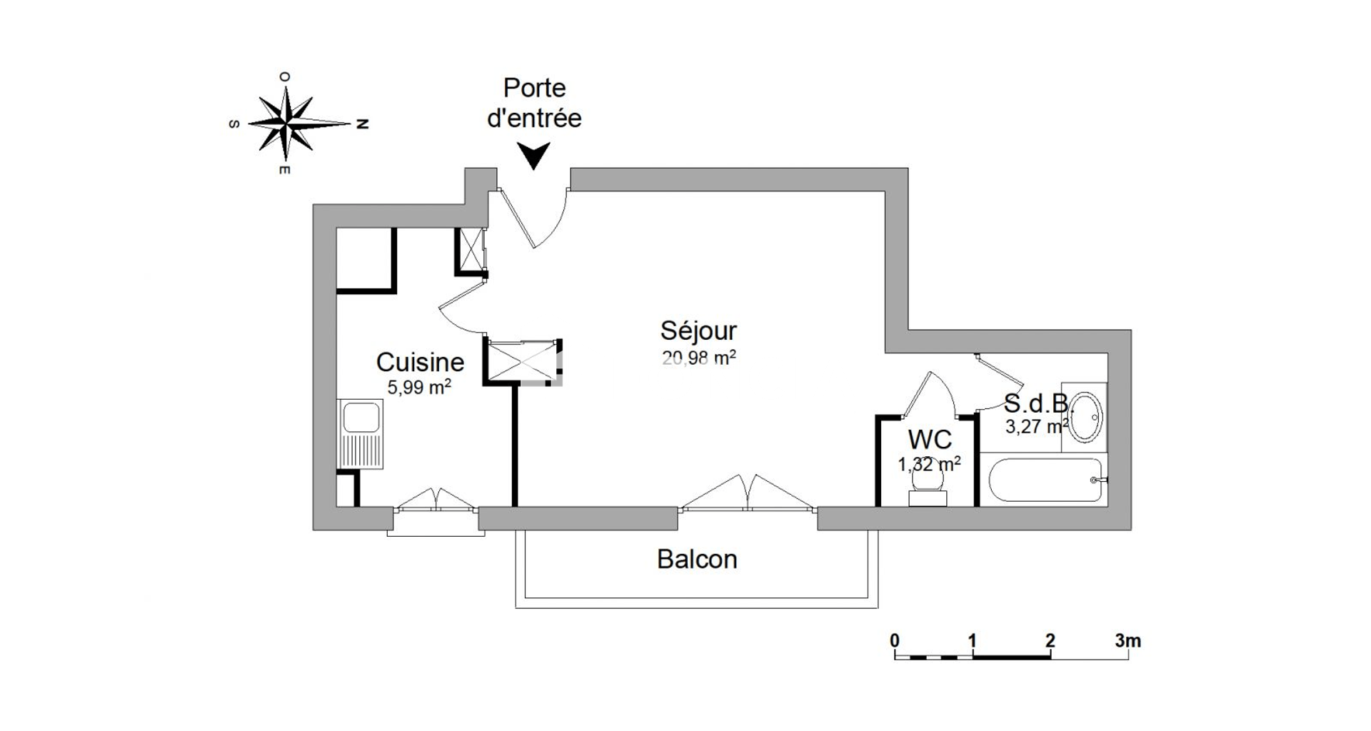 Studio (31.56 m²) à louer - La Varenne St Hilaire (94210)