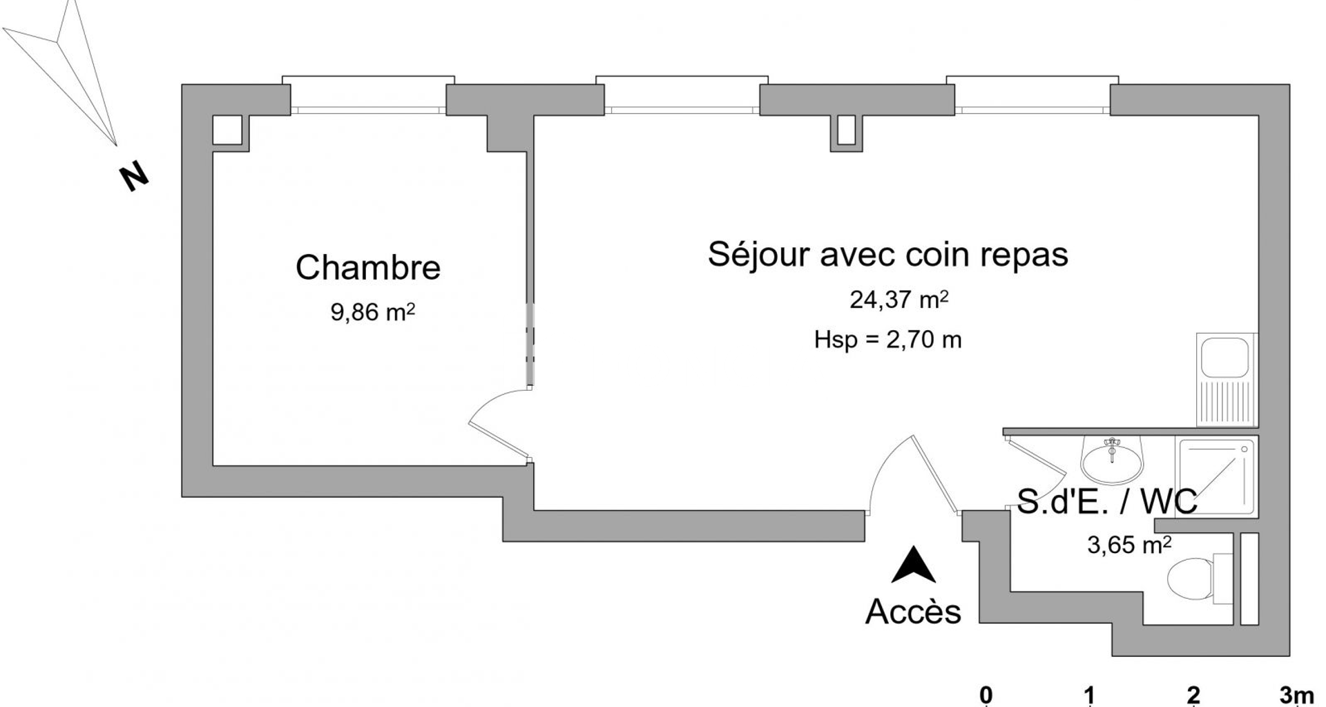 Appartement 2 pièces (37.88 m²) à louer - Saint-étienne (42000)