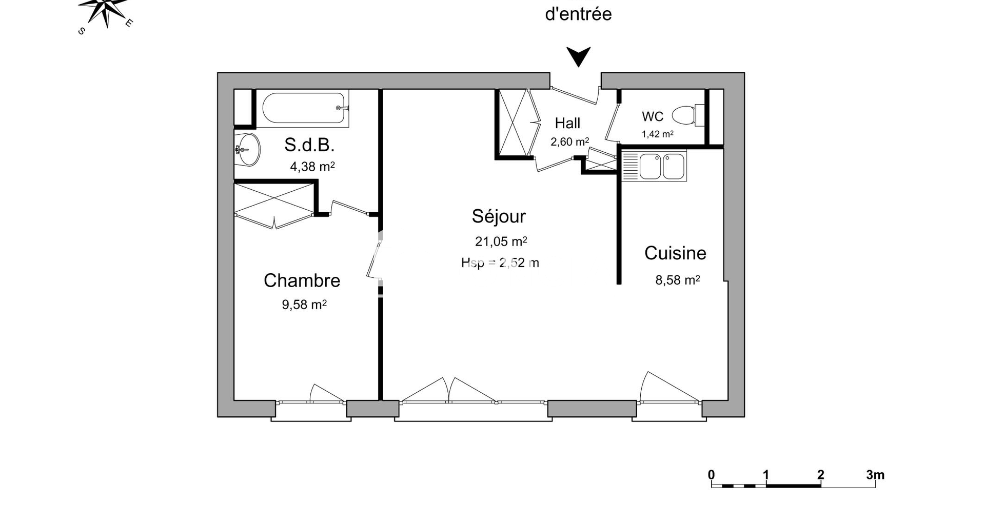 Appartement 2 pièces (47.61 m²) à louer - Paris 16ᵉ (75016)