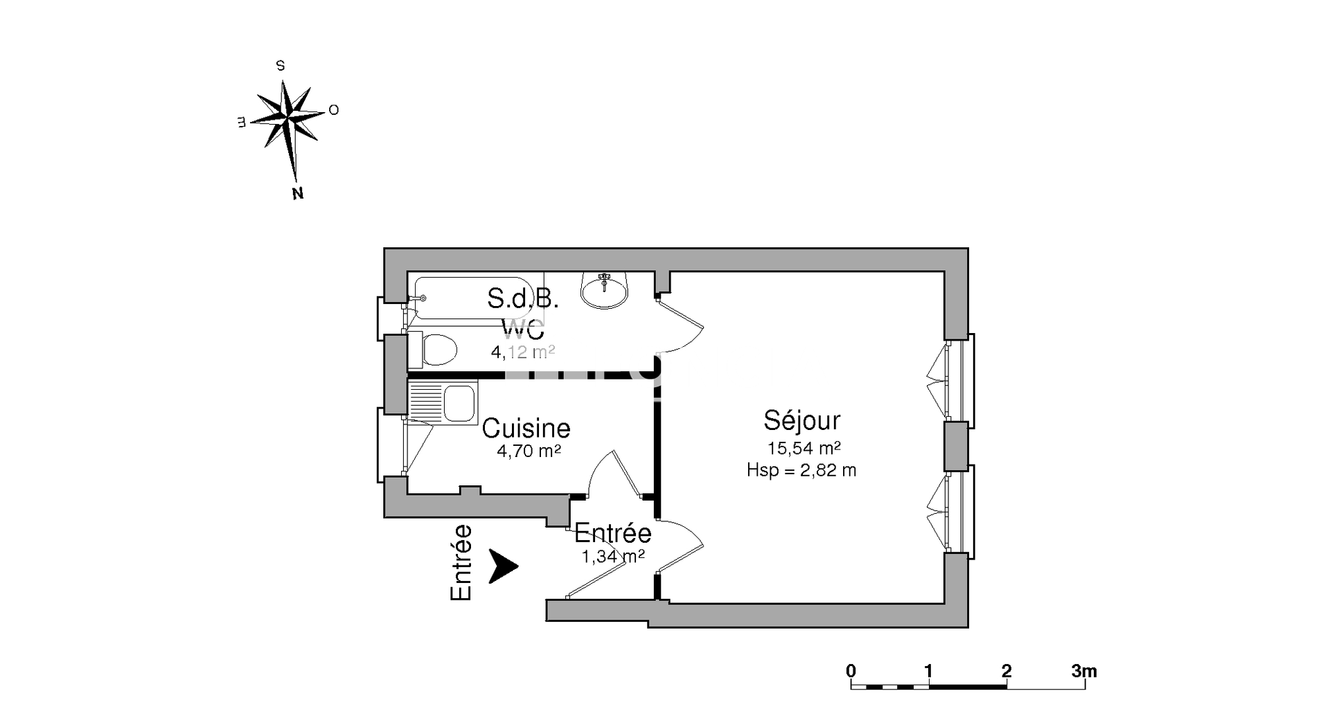 Studio (25.7 m²) à louer - Le Vésinet (78110)