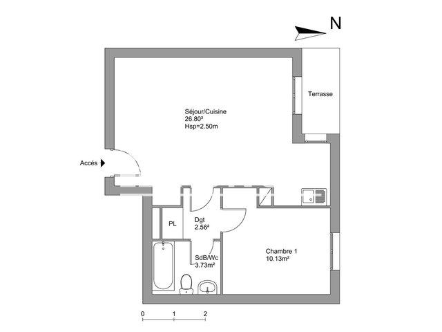 Appartement 2 pièces (43.22 m²) à louer - Saintes (17100)