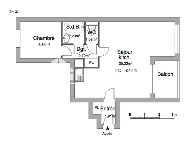 Appartement meublé 2 pièces (39.73 m²) à louer - La Rochelle (17000)