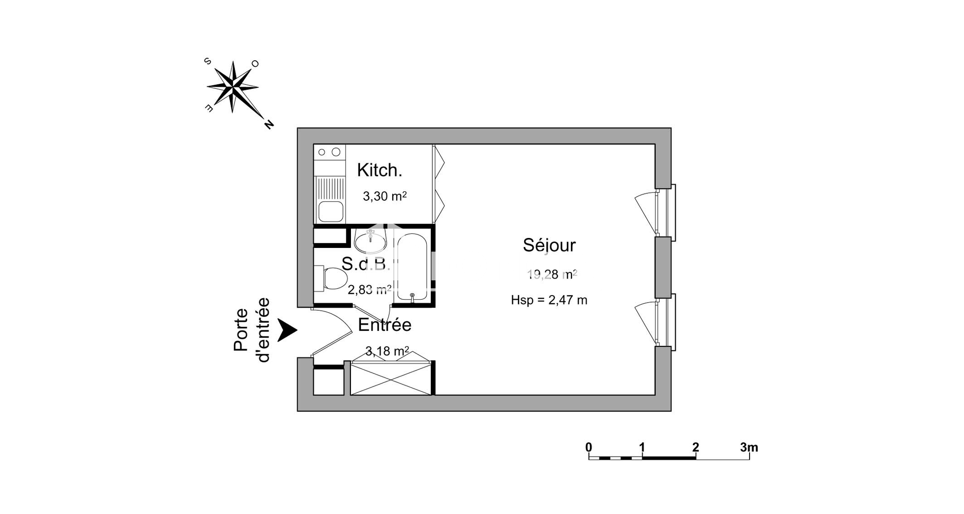 Studio (28.59 m²) à louer - Poitiers (86000)