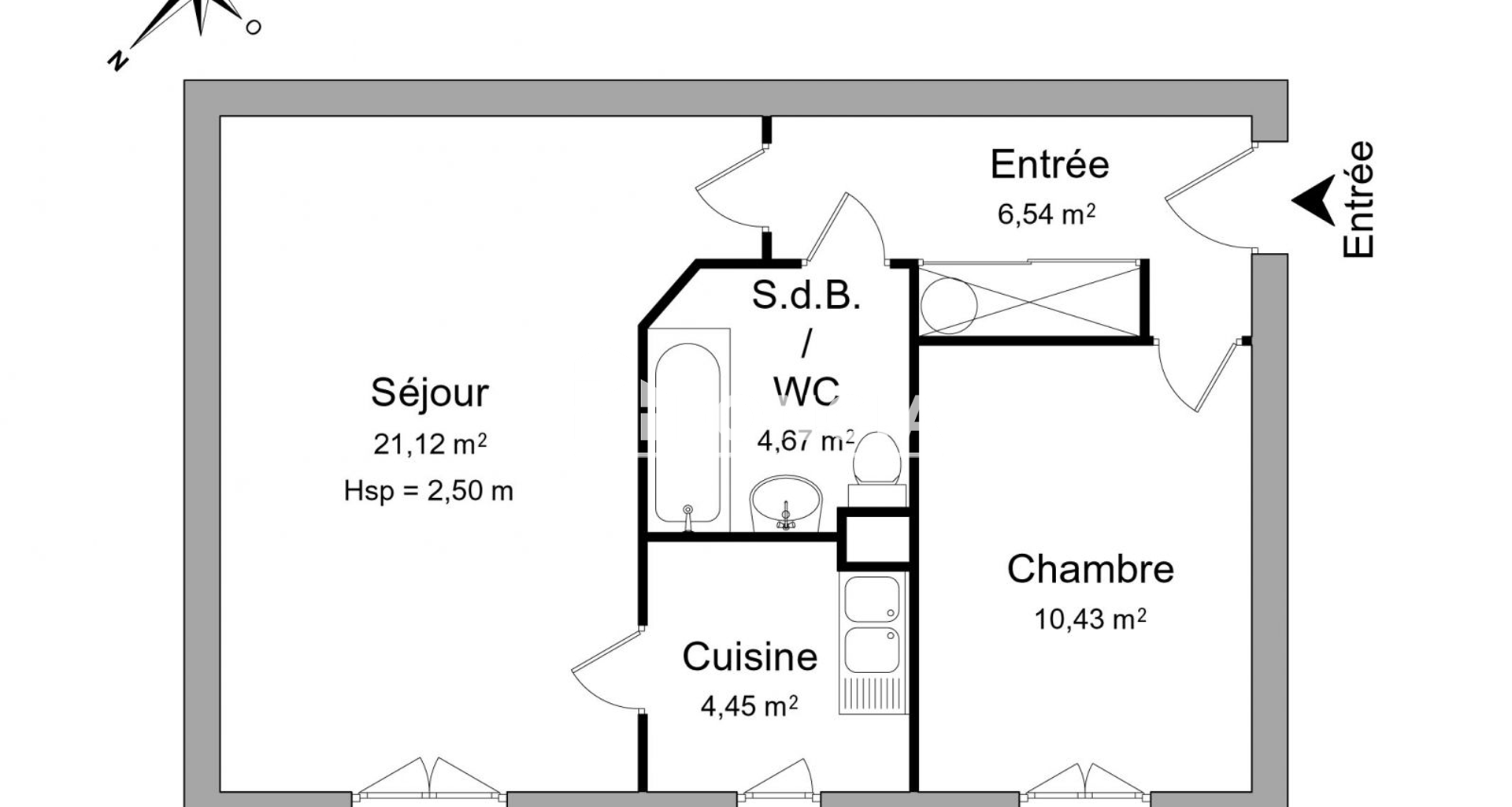 Appartement 2 pièces (47.21 m²) à louer - Paris 18ᵉ (75018)