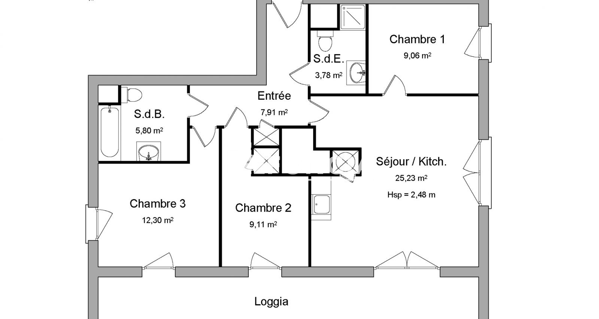Appartement 4 pièces (73.19 m²) à louer - Bois-d'arcy (78390)