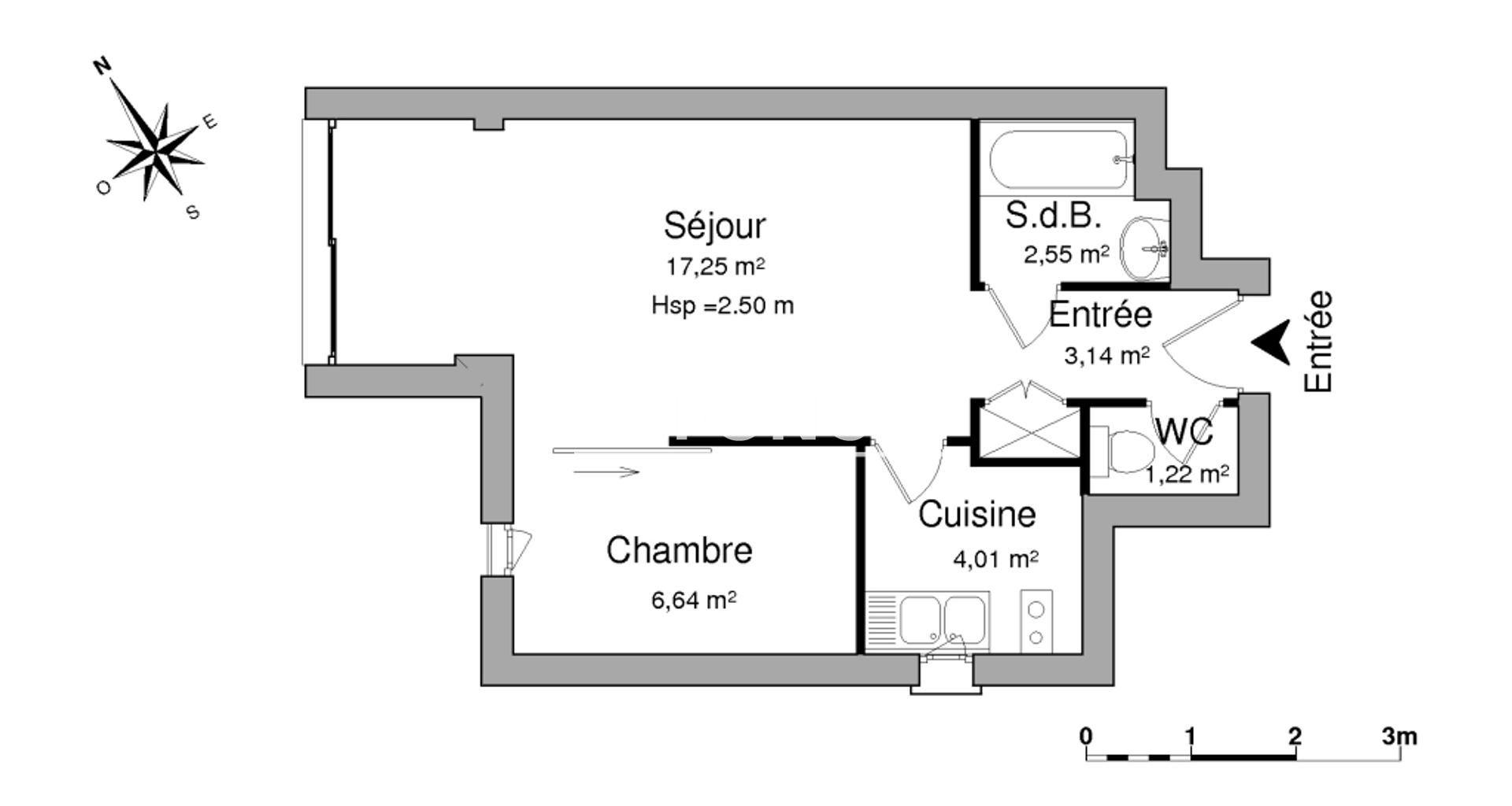 Appartement meublé 2 pièces (34.47 m²) à louer - La Rochelle (17000)
