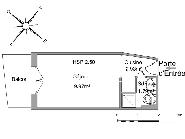 Studio meublé (13.79 m²) à louer - Poitiers (86000)