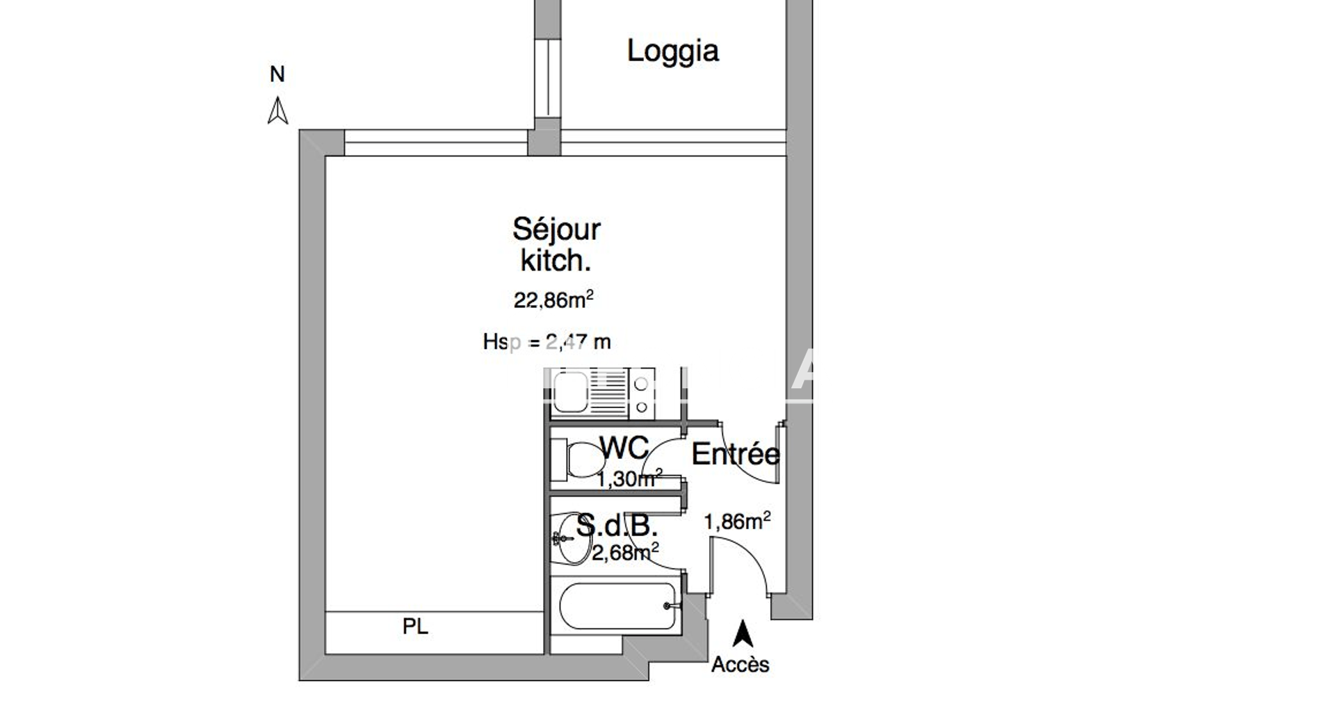 Studio meublé (28.7 m²) à louer - La Rochelle (17000)