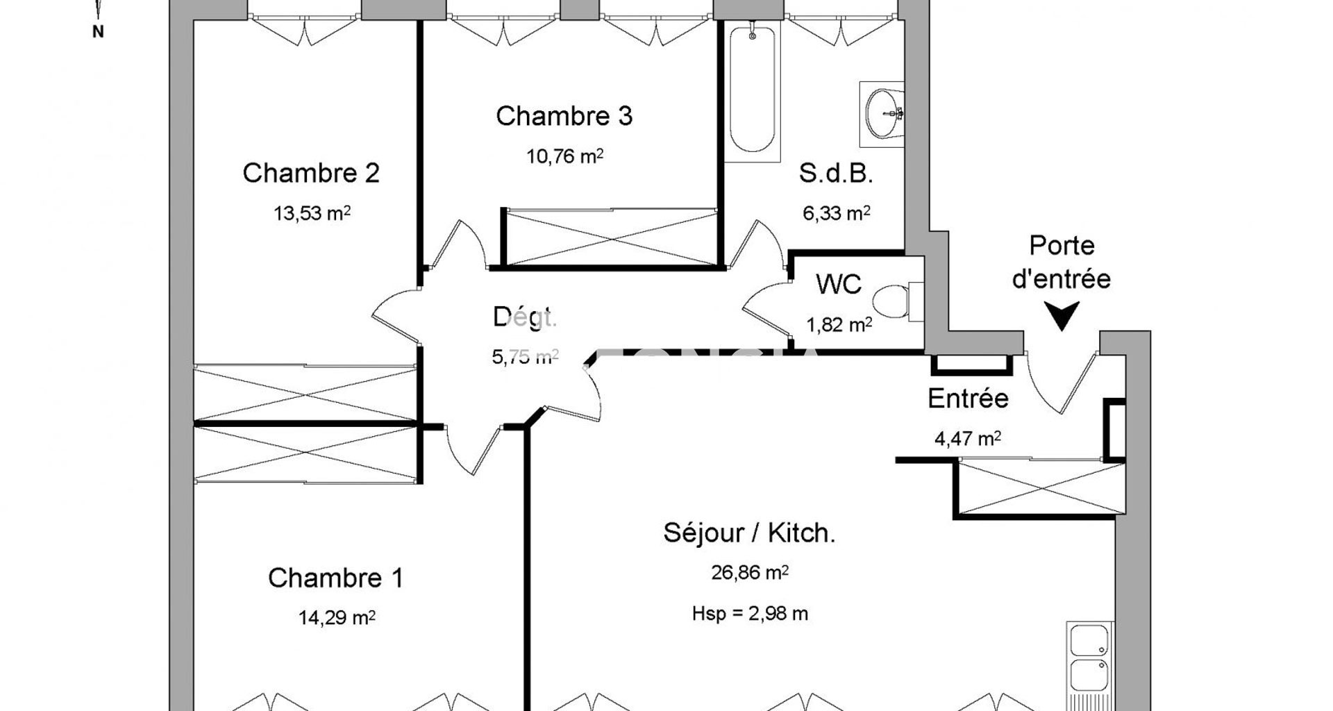 Appartement 4 pièces (83.81 m²) à louer - Lyon 6ᵉ (69006)