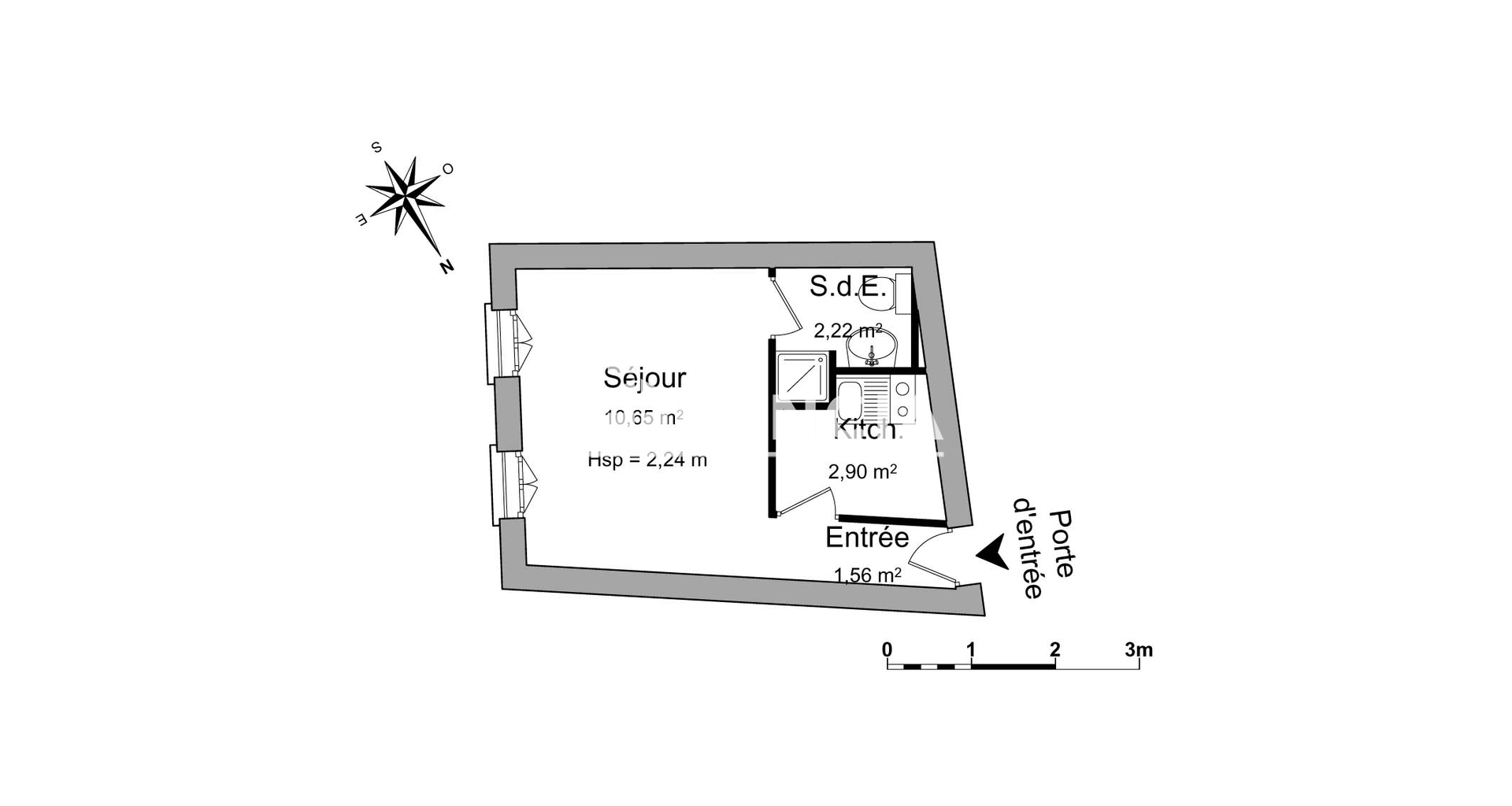 Studio (17.03 m²) à louer - Saint-germain-en-laye (78100)