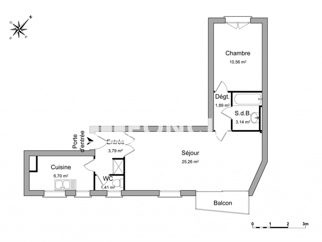 Appartement 2 pièces (53 m²) à louer - Paris 13ᵉ (75013)