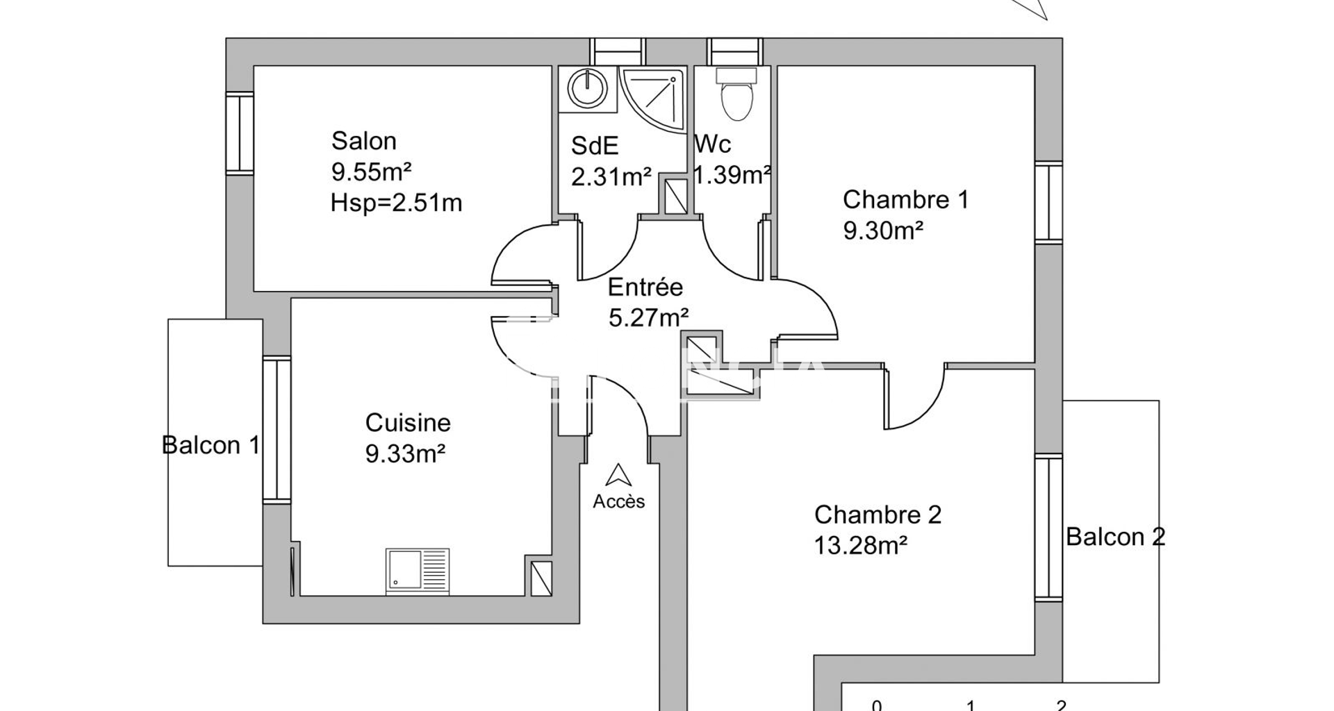 Appartement 3 pièces (50.43 m²) à louer - Trévoux (01600)