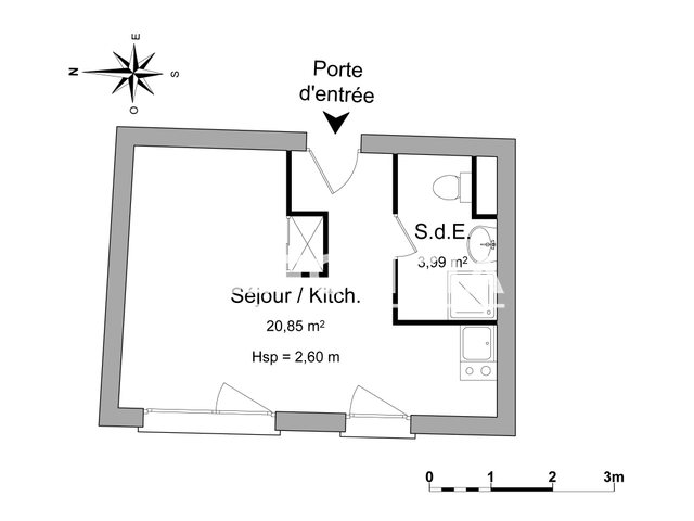 Studio meublé (24.84 m²) à louer - La Rochelle (17000)