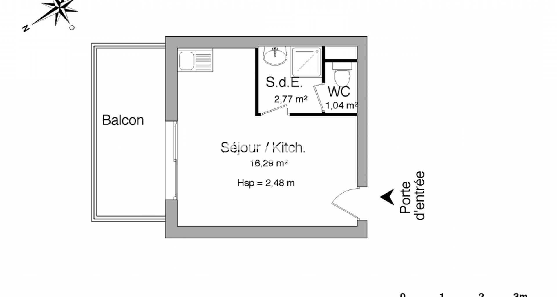 Studio meublé (20.1 m²) à louer - La Rochelle (17000)