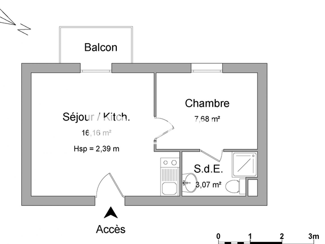Appartement meublé 2 pièces (26.91 m²) à louer - La Rochelle (17000)
