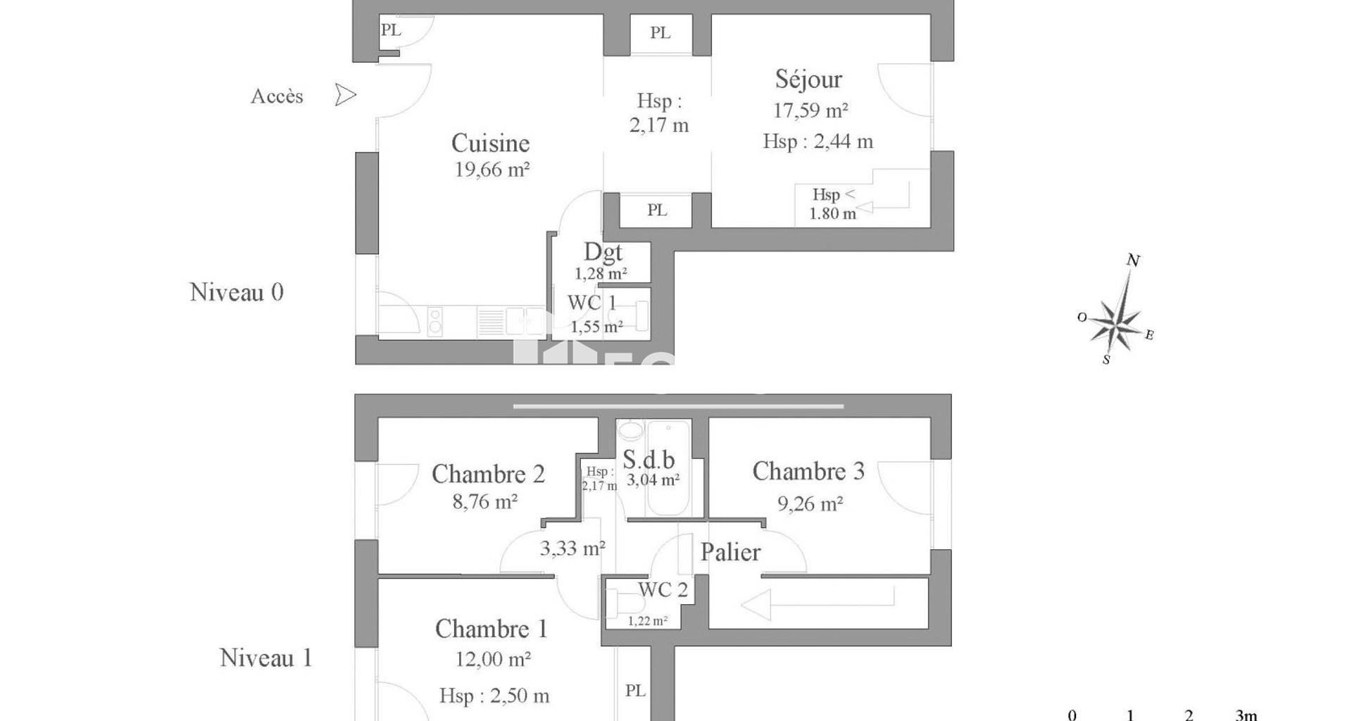 Appartement 4 pièces (77.69 m²) à louer - Quincieux (69650)