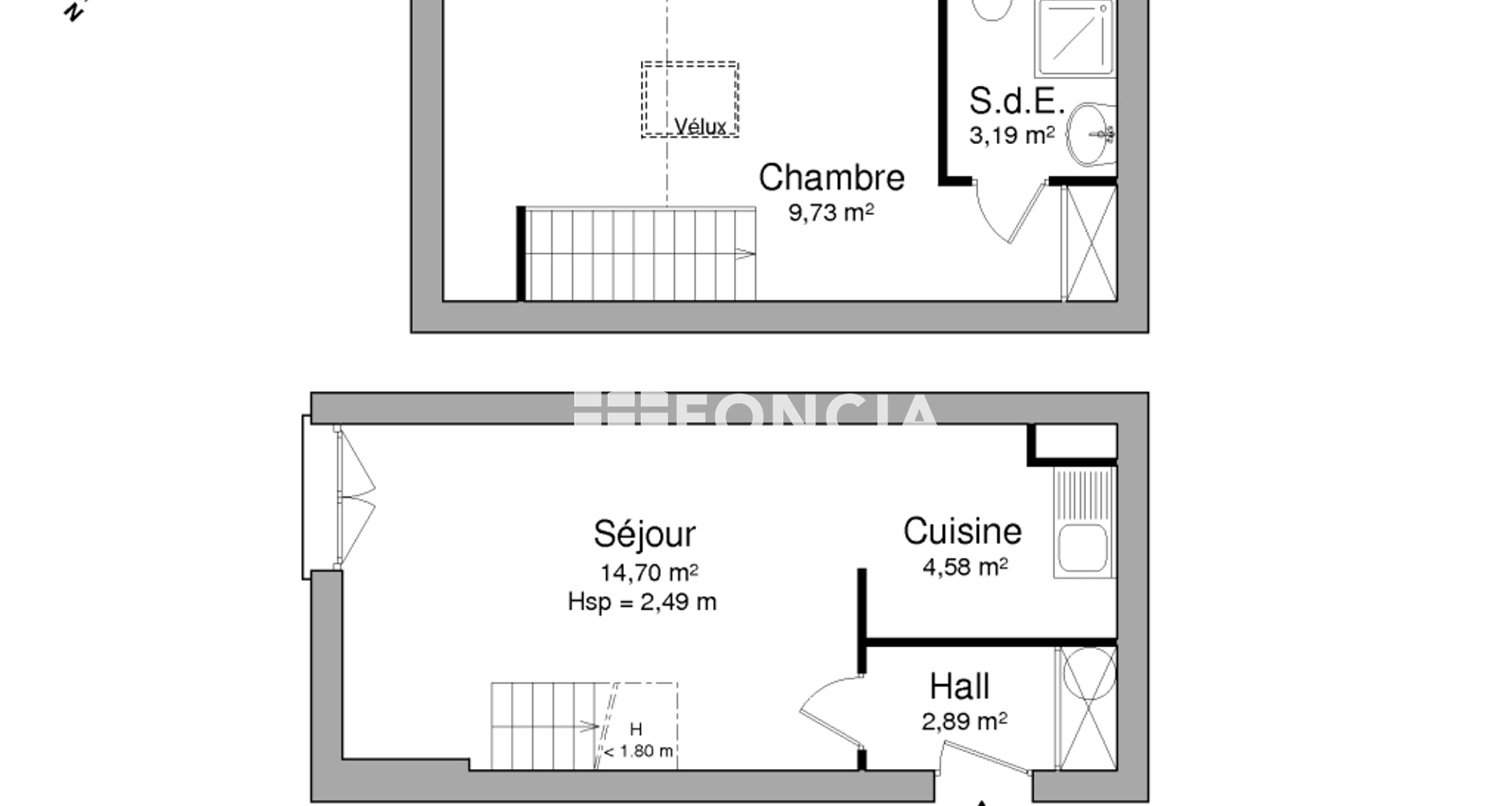Appartement 2 pièces (35.09 m²) à louer - Plaisir (78370)
