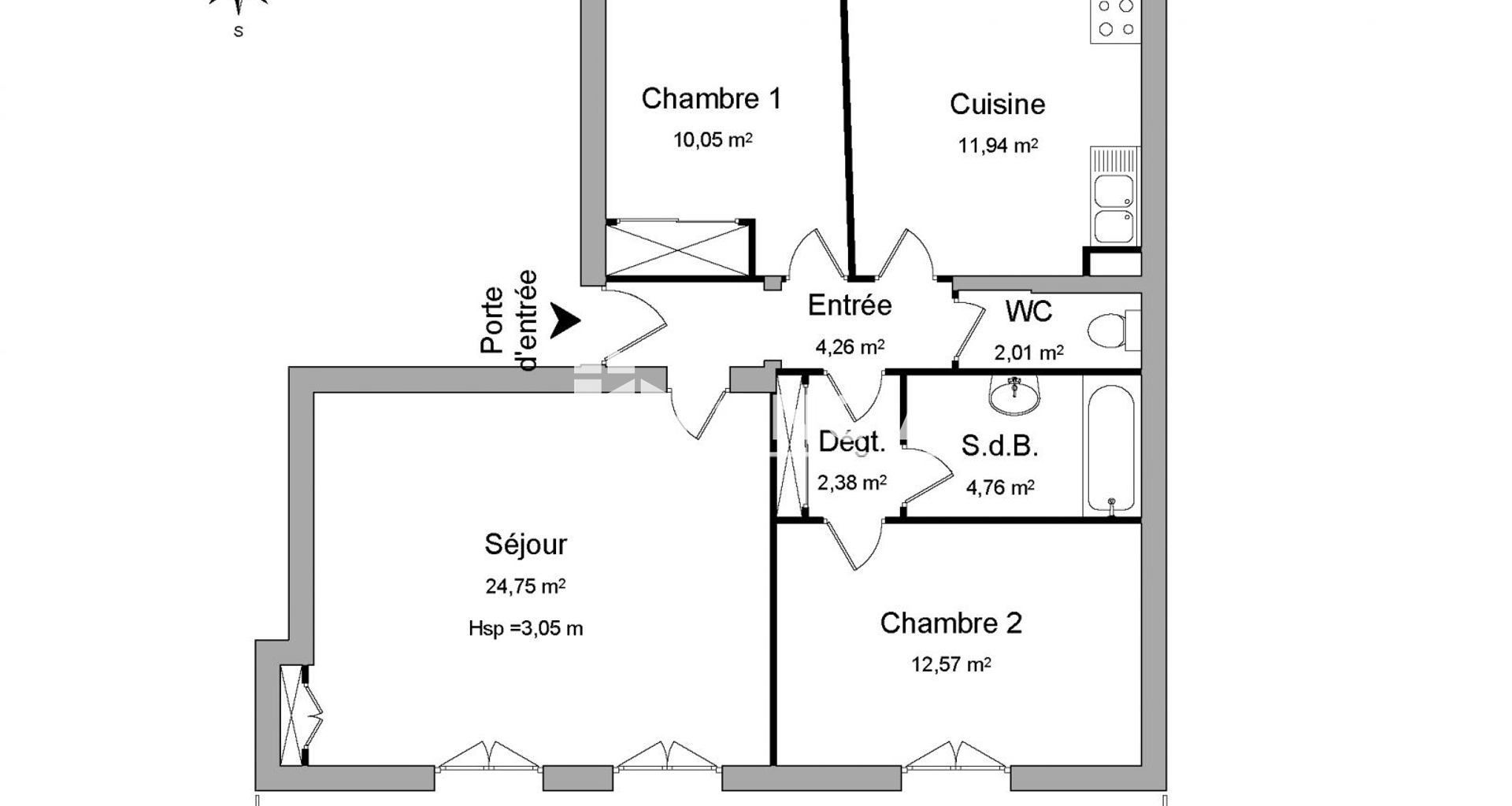 Appartement 3 pièces (72.72 m²) à louer - Limoges (87000)