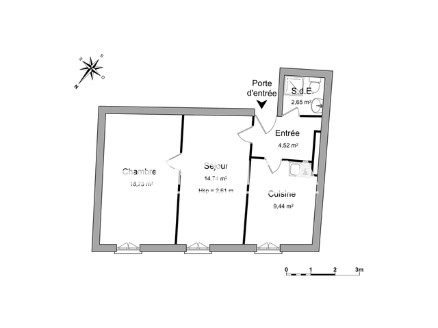Appartement 2 pièces (45.08 m²) à louer - Miribel (01700)