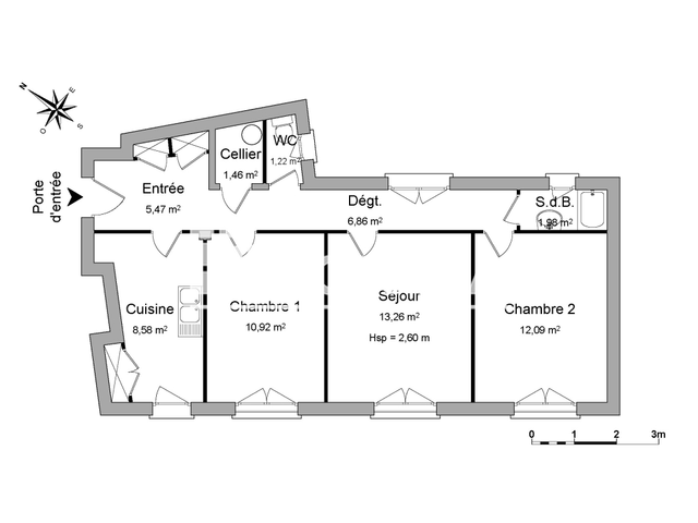 Appartement 3 pièces (61.84 m²) à louer - Poitiers (86000)