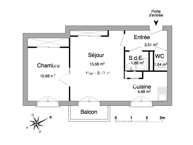 Appartement meublé 2 pièces (37.33 m²) à louer - Lyon 3ᵉ (69003)