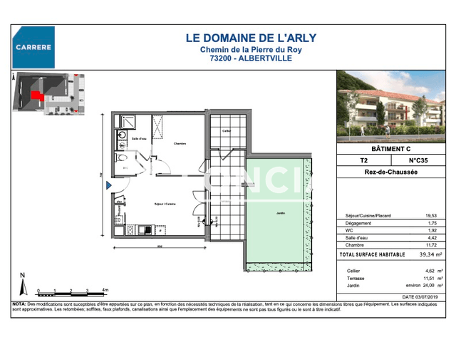 Appartement 2 pièces (39.34 m²) à louer - Albertville (73200)