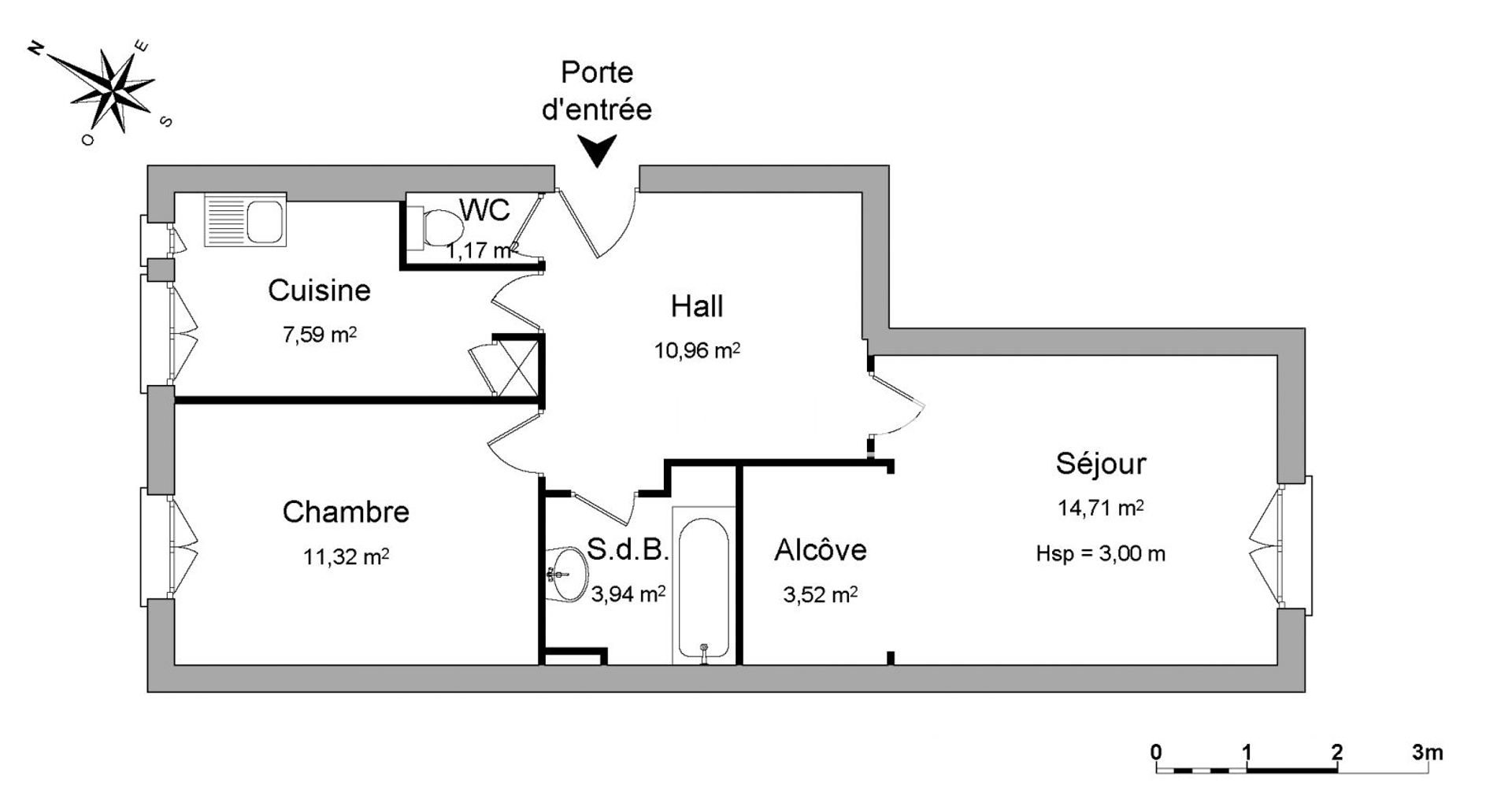 Appartement 2 pièces (53.21 m²) à louer - Lyon 6ᵉ (69006)