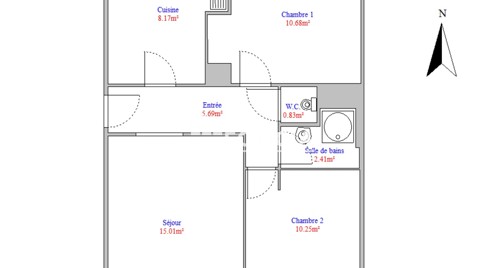 Appartement 3 pièces (53.04 m²) à louer - Miribel (01700)