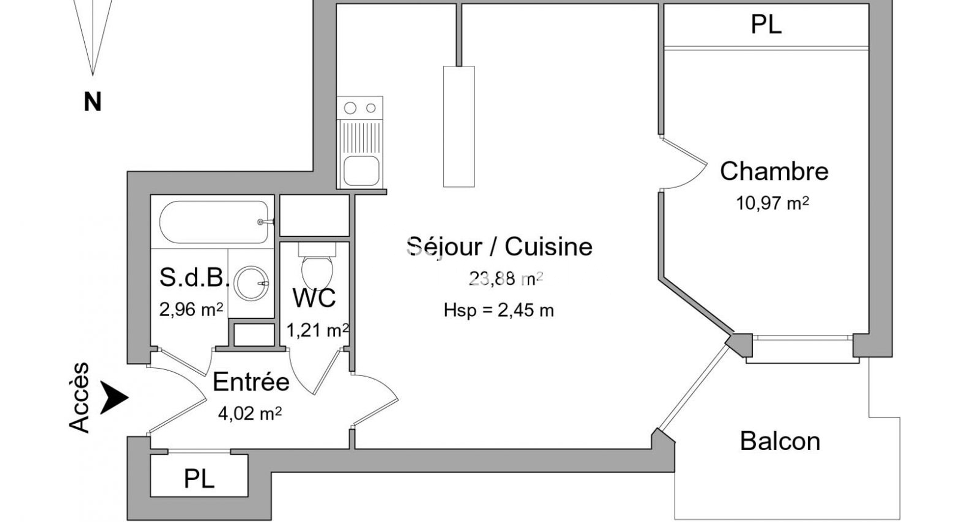 Appartement 2 pièces (43.04 m²) à louer - Limoges (87000)