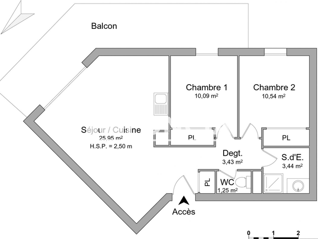 Appartement meublé 3 pièces (54.7 m²) à louer - Aytre (17440)